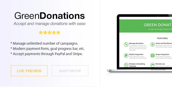 Green Donations for WordPress – Accept and Manage Donations