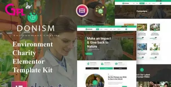 Donism – Environment Charity Elementor Template Kit