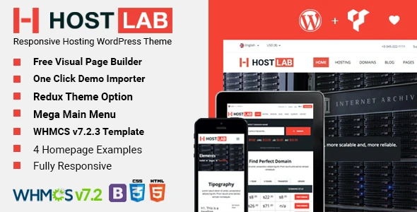 HostLab – Hosting Service And WHMCS WordPress Theme