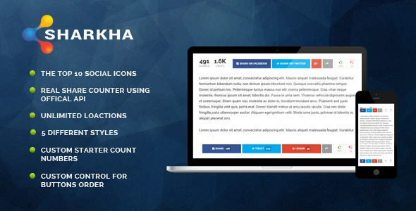 Sharkha – Share Counter, Views Counts & Voting System