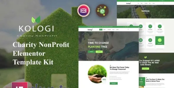 Kologi – Charity NonProfit Elementor Template Kit