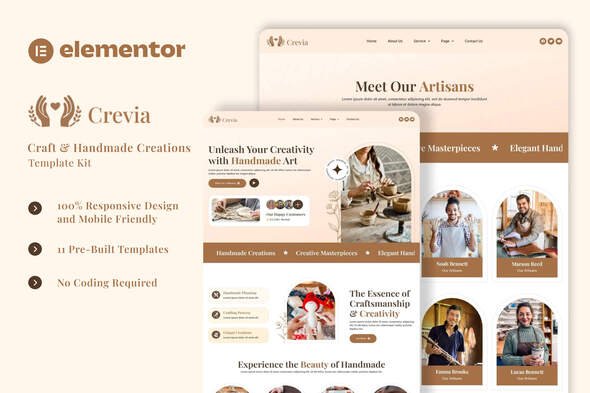 Crevia - Craft & Handmade Creations Elementor Template Kit