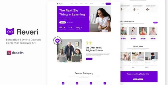 Reveri – Education & Online Courses Elementor Template Kit