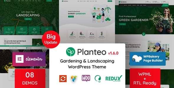 Planteo – Gardening and Landscaping WordPress Theme
